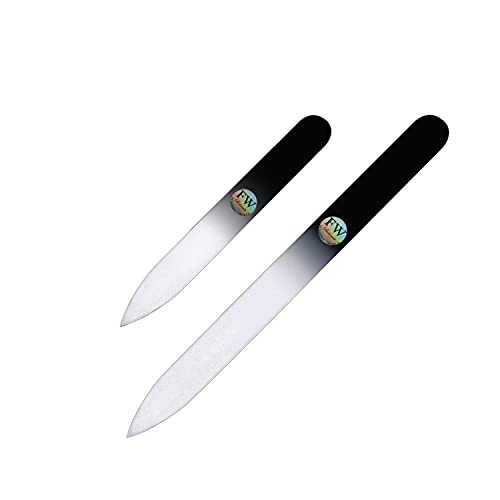 Juego de limas de uñas de cristal de 2 piezas de color Colección original de calidad checa (negro)