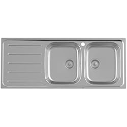 Fregadero Beverly Roca Roca A874121A01 Fregadero 2 Cubetas 1 Escurridor Izquierda, Victoria 120 EI, Acero Inox
