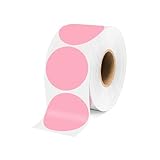 2 Inch Pink Circle Stickers, Permanent Sticky Dots, 500 Pcs Roll, Colored Dot Stickers for Toddlers, Drafting Dots, File Classification Stationery Labels