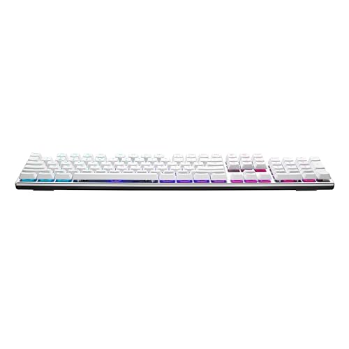 Image of Cooler Master SK652 Sliver White Mechanical Keyboard with Low Profile Red Switches, New and Improved Keycaps, and Brushed Aluminum Design | Ttc Low-Profile Red Switches, Rgb Backlight, Brushed Aluminum Top, Detachable Braided USB-C Cable, Masterplus Plus Support