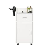 MOWEO Armoire de Salon de Coiffure, Chariot Multifonctionnel de Rangement des Outils de Salon de Coiffure, avec Supports de sèche-Cheveux et 1 tiroir, Service de Coiffure de Salon de Spa de Tatouage