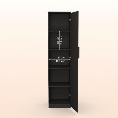 Image of COUCH CULTURE Adona Engineered Wood Wardrobe for Clothes with 1 Door | Storage Organizer | Storage Cabinet for Kitchen | Multipurpose Almirah for Bedroom, Living Room | 1 Year Warranty - Wenge