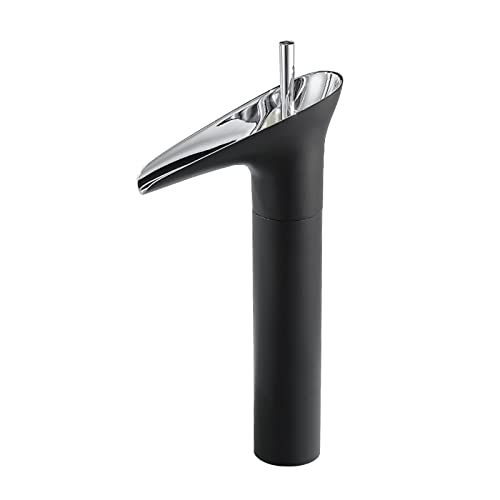 Robinet rétro de salle de bain cascade noir mat mitigeur évier monotrou antique