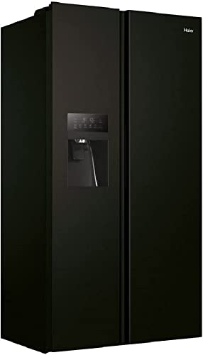 Haier HSR3918FIPB Side-by-Side K&uuml;hl-Gefrier-Kombination/Farbe: Schwarz / 337 L K&uuml;hlteil / 178 L Gefrierteil/Wasser- und Eisw&uuml;rfelspender/Festwasseranschlu&szlig;/Multi Airflow/Total No Frost