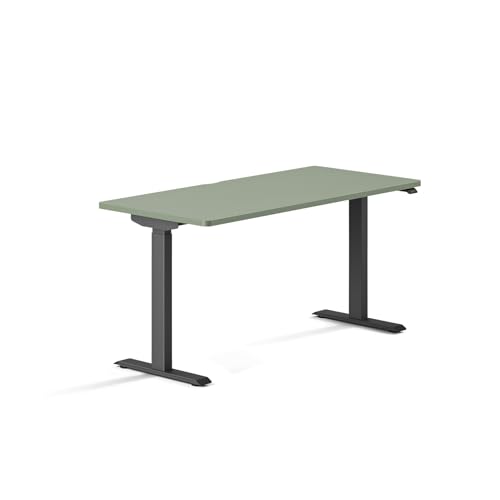 Image of Branch Duo Standing Desk, Adjustable Standing Desk with 20 inch Range | OLED Control Panel, Frameless Design and Compact Size Suitable for Many Spaces, 58 Inches, Sage Top, Charcoal Base