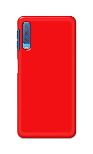 Image of Printed Hard Back Cover Case for Samsung Galaxy A7 2018 Back Cover (Plain Red) -1803