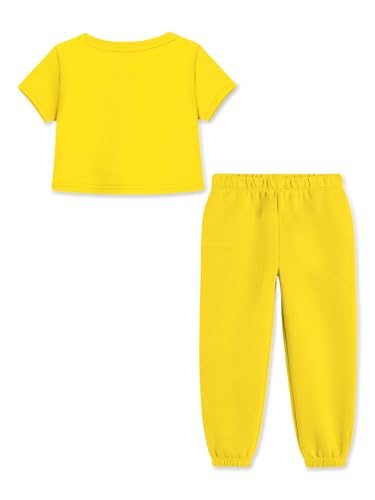 Image of Trampoline Girls Printed Co-Ord Set | Half Sleeve T-Shirt & Jogger Trackpant Set | Casual Wear Lounge Wear Outfit for Girls
