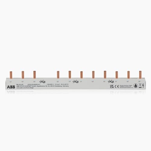 ABB PS 3/12 FI fix PS 3/12FI Three-Phase Strip, 12 Mod, Cross Section, White, 10mm2