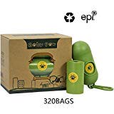 BABY PAW Pet Poop Bags 320 Counts 16 Rolls Dog Waste Bags Doggie Bags with Free Dispenser