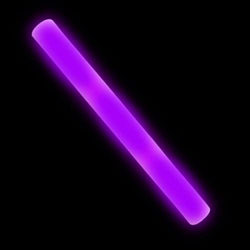Purple LED Foam Stick 100 Pack, 3 Flashing Mode, Glow in The Dark Party Supplies for Birthdays, Weddings, Events, Promotional and More!