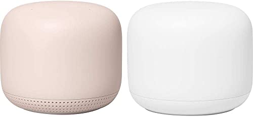 Image of Google Nest WiFi - AC2200 (2nd Generation) Router and Add On Access Point Mesh Wi-Fi System (2-Pack, Sand)