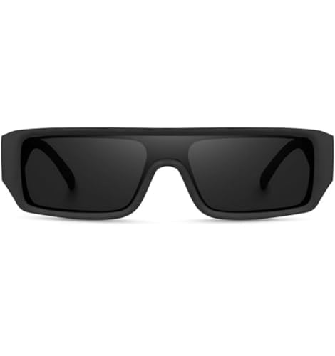 Image of Full Rim Square Branded and Stylish Sunglasses | 100% UV Protected | Men & Women | Medium | Black Frame /Black Lens - Pack of 1