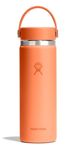 Image of Hydro Flask Water Bottle - Insulated Stainless Steel - Wide Mouth Flex Lid, Non Spill, Leakproof and Refillable in 20 Oz Nectar Orange