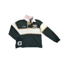 Bottle Green/Natural White Ireland Shamrock L/S Kid Rugby Shirt-6/12