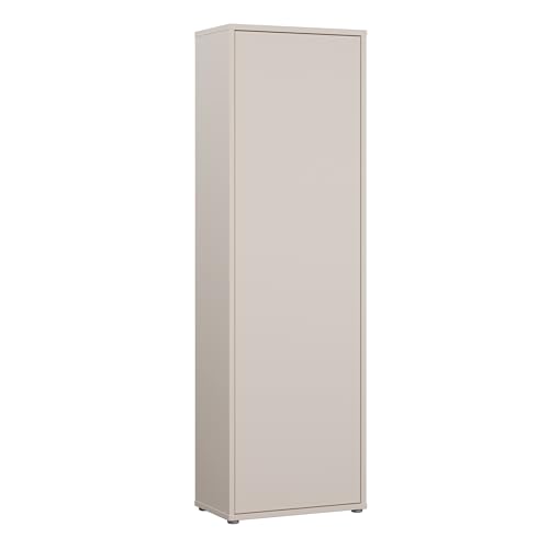 Forte Alice Springs Garderobenschrank 60, Moderne Garderobe mit Kleiderstange und Einlegeböden, Flur, Holzwerkstoff, Kaschmir Beige, 59,8 xm breit x 191,9 cm hoch x 34,9 cm tief