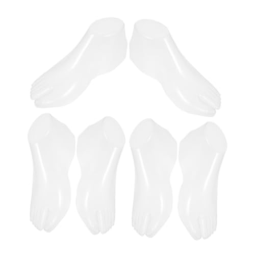 Cabilock Foot Sock Display Stand 3 Pack of Female Foot Mannequins Shoe Expander for Women Realistic Human Hair Weave Design