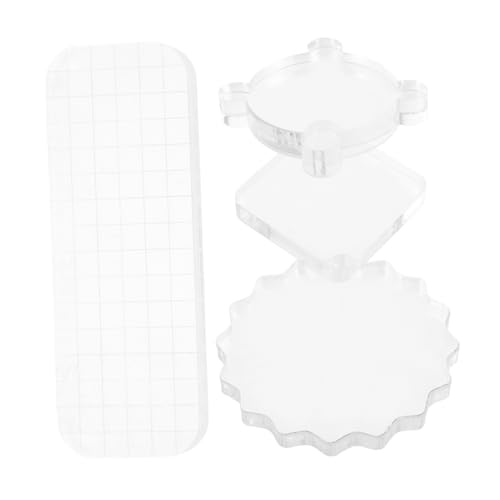 IWOWHERO Pcs Acrylic Stamp Sheets Grid Lines DIY Stamping Tools for Seals Cards and Invitations