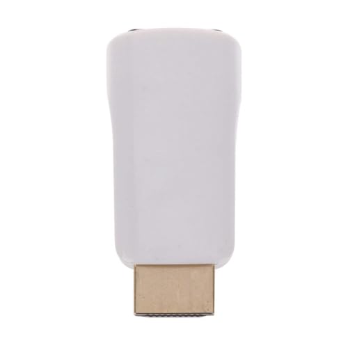 Image of Atevon HDMI to VGA Adapter (Male to Female) - 1080P Full HD with Audio Support | Compatible with Laptop, PC, Monitor, Projector, HDTV (White /Black)