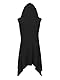 Runcati Herren Rüschen Jacke Lange Kapuze Ärmellos Schal Kragen Cardigan Drapiert Einfarbige Leichte Cape Mantel,Schwarz,XL