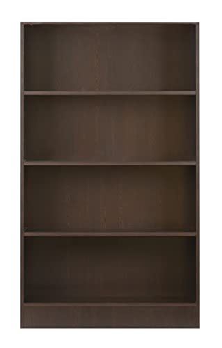 Image of DeckUp Muvo 4-Shelf Engineered Wood Book Shelf and Display Unit (Dark Wenge, Matte Finish)