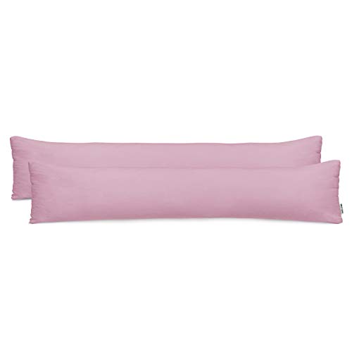 DecoKing 2 Pillowcases 20 x 145 cm Jersey 100% Combed Cotton Zip Heather Amber, Erika Colours, 20 x 145 *2