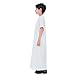 Boys Muslim Abaya Islamic Thobe Short Sleeve Arab Ramadan Prayer Clothes Teen Kids Middle East Dubai Festive Thobes White
