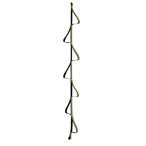 Gerente de Ayuda de Escalada: cuerda de escalada robusta con 7 escalones, cinta adhesiva y ganchos de acero inoxidable | Armana del almuerzo para la escalada de árboles, escalada de cable, investigaci