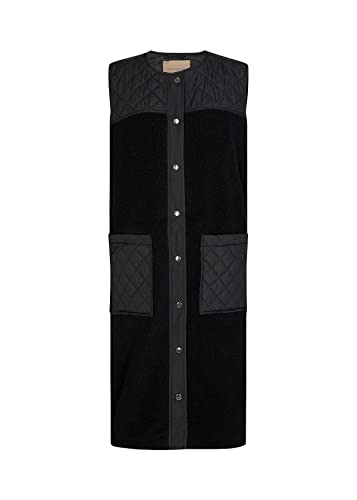 SOYACONCEPT SC-Briane 1 Long quiltet Waistcoat w. Teddy. Chaleco, Negro, M para Mujer Cover