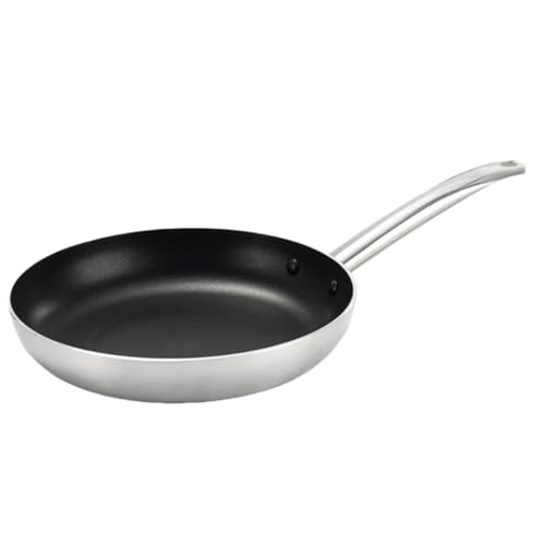 KDBT 深型フライパン IH対応 ガス火対応 PFAS不使用 有害物質不使用 焦げ付きにくい 加厚材質 オー理可能 簡単お手入れ 多サイズ選択可 (20cm/22cm/24cm/26cm/28cm/30cm) (シルバー,22*22*4.4cm)