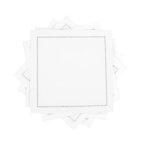 White Cotton Cocktail Napkins (50 Pack)