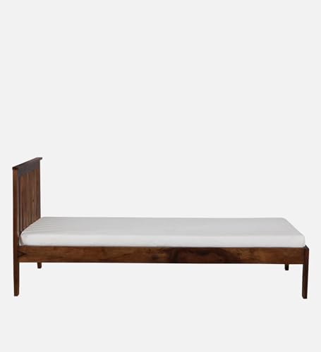 Image of BM WOOD FURNITURE Single Sheesham Wood Bed for Bedroom with 2 Years Warranty | Office Furniture | Living Room Cot |Daybed | Traditional Beds | Solid Wooden | Bedroom Furniture |Walnut Finish
