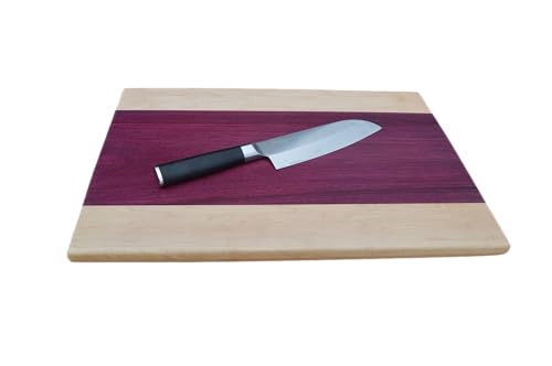 Tabla de cortar rectangular de madera Purple Heart y Maple miniatura 5