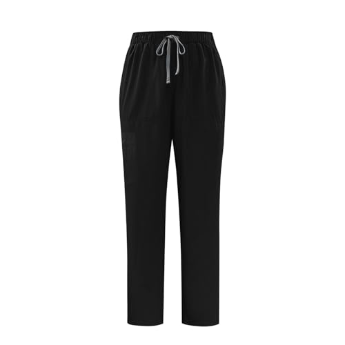 Pants for Men Elastic Waist Loose Drawstring Straight Leg Pants Fashion Casual Solid Color Jogger Trousers