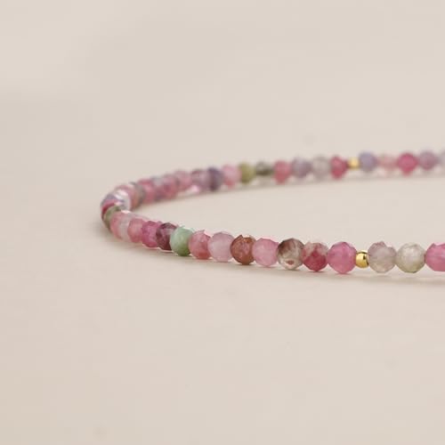 COAI Women's Crystal Bracelet, Adjustable Double Layered Faceted Gemstone Beaded Bracelet for Women 3mm4