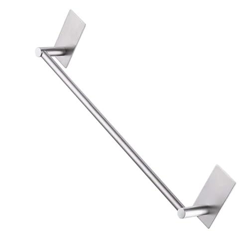 LALAFINA 304 Stainless Steel Wall Towel Rack Punch-Free Mount Bathroom Storage Shelf Organizer 40Cm Tool-Free Towel Bar Holder for Kitchen and Bathroom