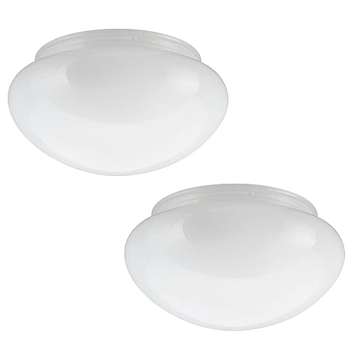 Image of Aspen Creative 23606-02, 6 inch White Opal Mushroom Glass Shade For Ceiling Fixture, 6 inch Dia x 4 inch H /Fitter 5-1 /2 inch, 2 Pack