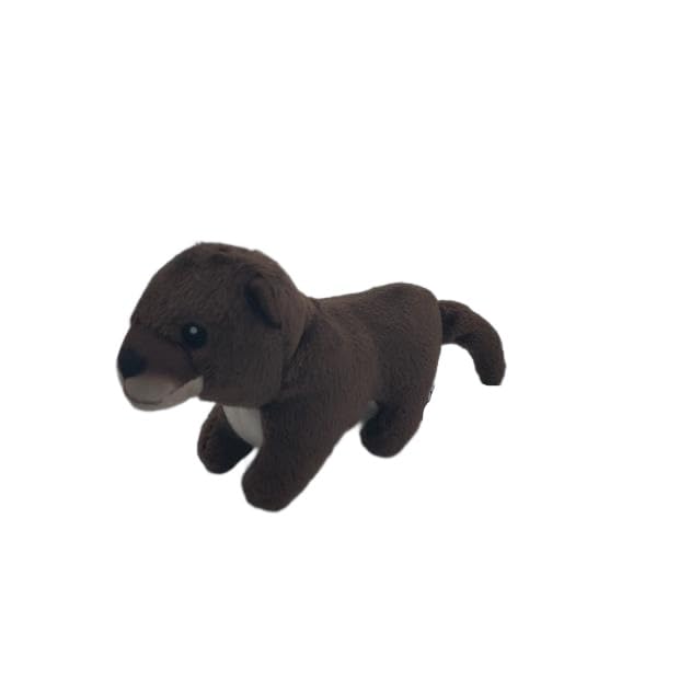 Peluche loutre réaliste de poche en position couchée pour amoureux de la nature