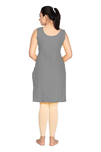 Image of Women's Cotton Long Camisole for Kurti /Suit Slip /Long Inner /Samij for Women Sameej /Knee Length Inner Wear /Sameez /Kurti Slip /Round Neck /Invisible
