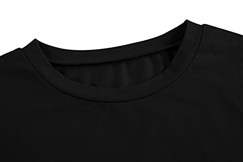 Image of Imily Bela Girls Cap Sleeve Summer Tops Casual Crewneck Loose Tshirts with Pocket