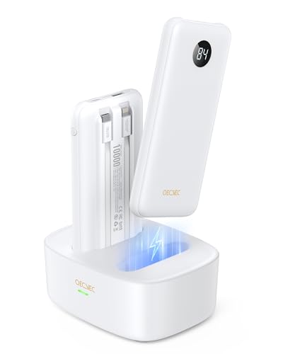 Qecvec 10000mAh Portable Charger 2 Pack, Cell Phone Portable Power Banks, 22.5W Fast Charging Battery Pack, Slim Travel Power Bank for iPhone, Galaxy S24/S23, Android Devices – Black