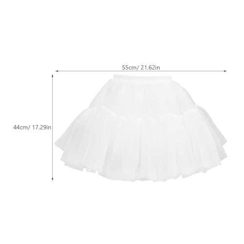 Amosfun White Lolita Underskirt Short Dress Petticoat Tulle Hoopless Underskirt2