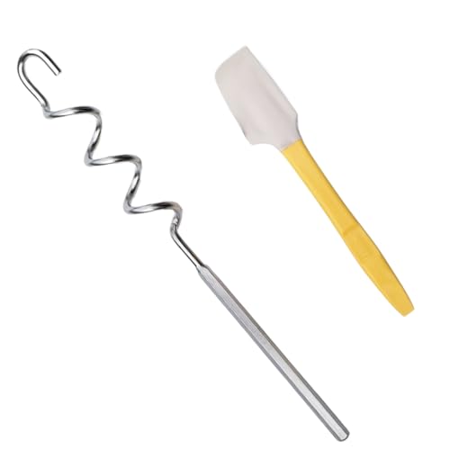 Mezclador De Mantequilla De Nuez - Agitador De Cocina De Mano De Acero Inoxidable Con Espátula Suave | Herramienta De Mezcla Manual Para Ollas De Mantequilla De Nuez Natural, Agitador Práctico Y