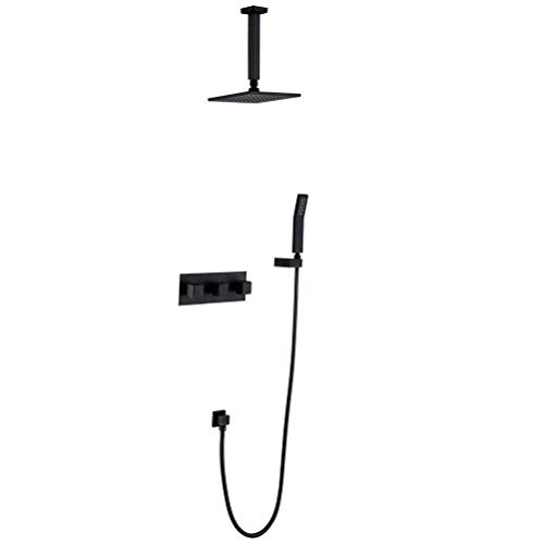 Douche de plafond rétro peinture noire mitigeur douche encastrable vintage