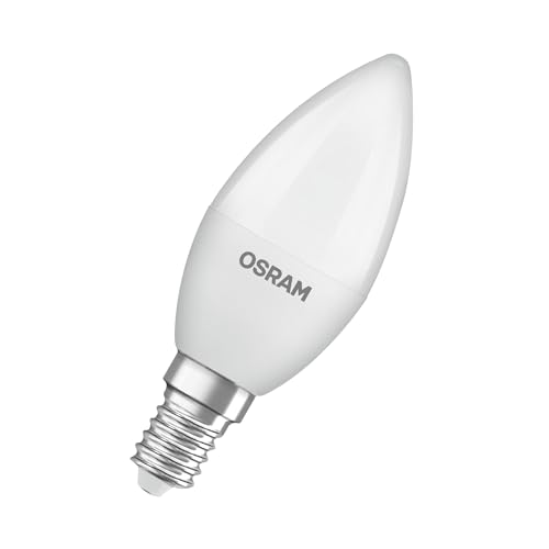 OSRAM Lámpara LED Star mini vela E14 mate 2700K blanco cálido (paquete de 3), LED de filamento, resistente a golpes, sin rayos UV, 15000 h, decorativa en forma de B, ideal para salones.
