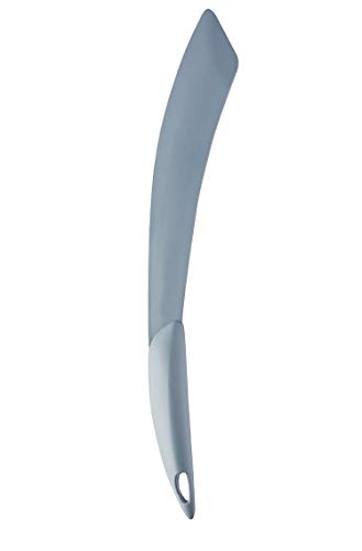 Mastrad – Spatule Flipper Silicone 33,3 cm – Lame Incurvée Souple – Dimensions 33,3 × 5,4 cm – Idéale Crêpes & Bols Profonds – Anti-rayures, Gris