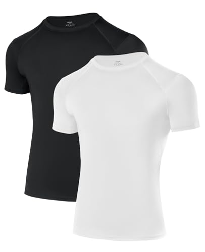 Niksa Kompressionsshirts für Jungen 1-2 Pack - Atmungsaktives & Schnelltrocknendes Sportshirt Kurzarm mit Flachnaht-Technologie für Fußball Training Outdoor