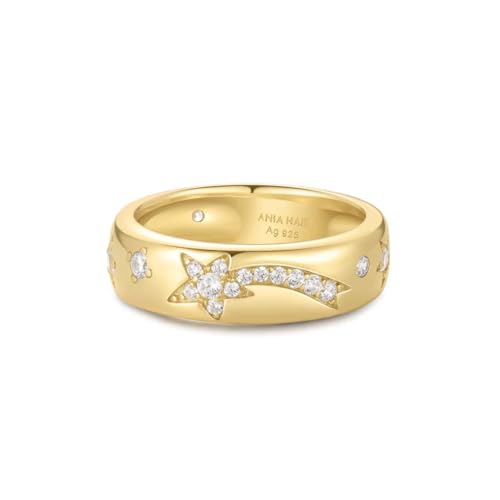 Bague chunky ANIA HAIE plaqué or avec boîte cadeau, le présent céleste idéal