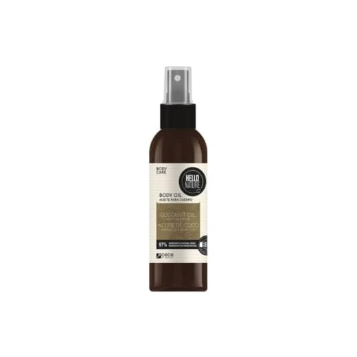 Hello Nature Coconut Oil Body Mist | Loción Corporal de Aceite de Coco 130 ml | Aceite Corporal Hidratante Piel Seca y Deshidratada | Con Aceite de Almendras Dulce | Aporta Luminosidad