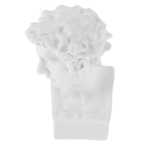 KESYOO ミニチュア彫刻像 白樹脂製デビッド胸像 ドールハウス用芸術的装飾 コレクター向け精巧模型 棚や机のインテリアアクセサリー