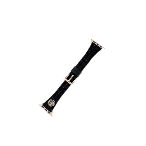 Bracelet en cuir fin noir avec étui 38 mm pour montre connectée